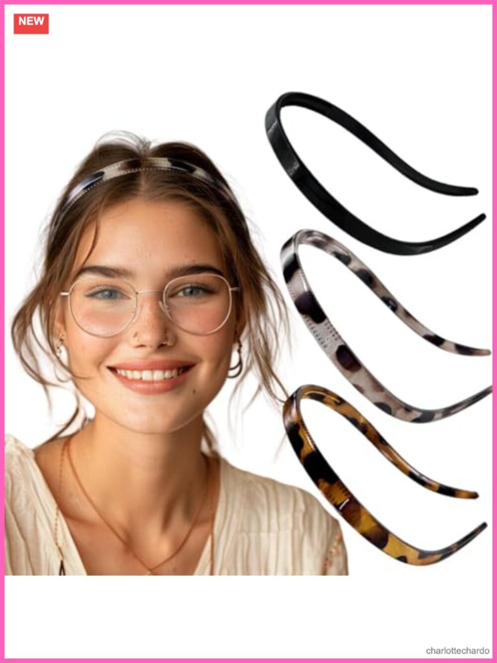 3PCS Flexible Resin Headbands No Headache Hair Accessories for Women